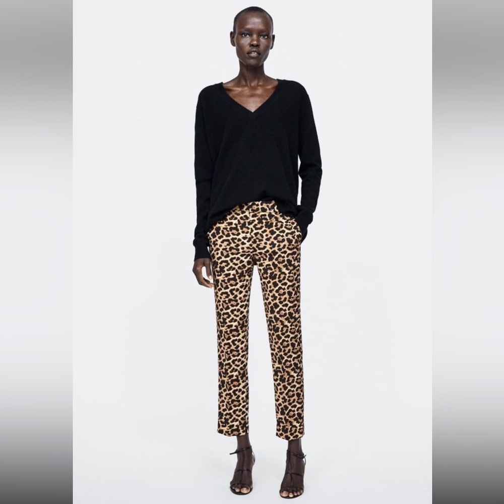 ZARA Animal Print Chino Pants